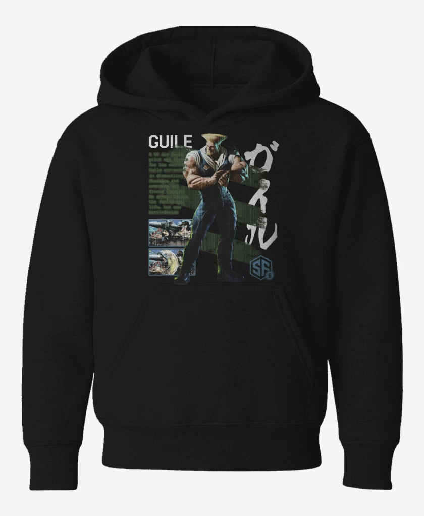 Poleron de niño Negro de SF6 Guile