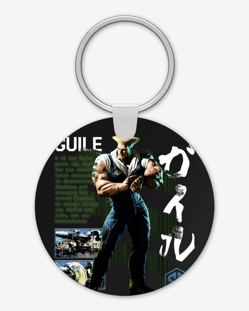 Llavero Negro de SF6 Guile