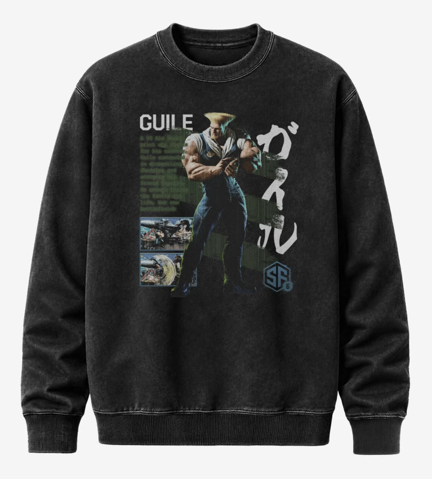 Poleron Polo Acid Wash Negro de SF6 Guile