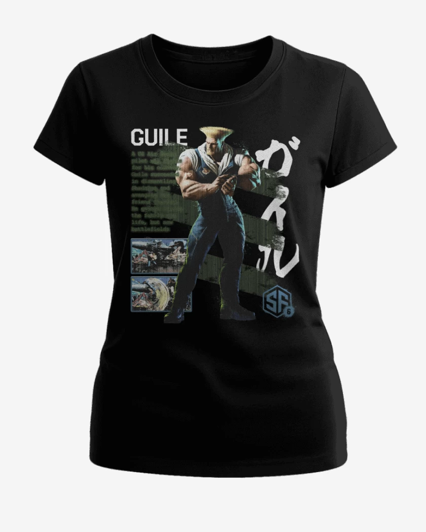Polera de Mujer Negro de SF6 Guile