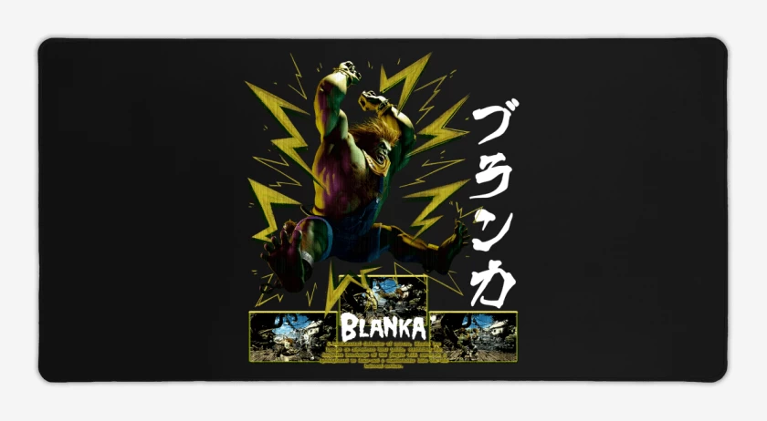 Mouse pad Gamer Negro de SF6 Blanka 