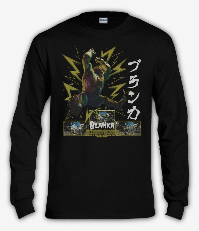 Polera manga larga Negro de SF6 Blanka 