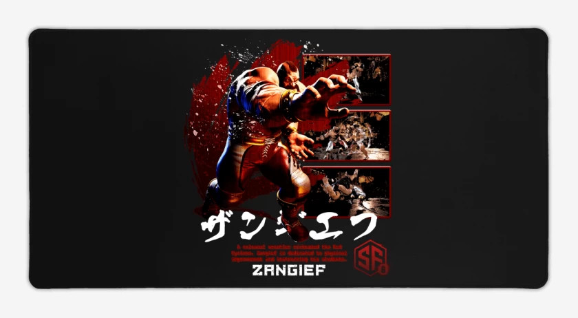 Mouse pad Gamer Negro de SF6 Zanfief