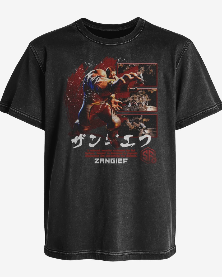 Polera desgastada Negro de SF6 Zanfief