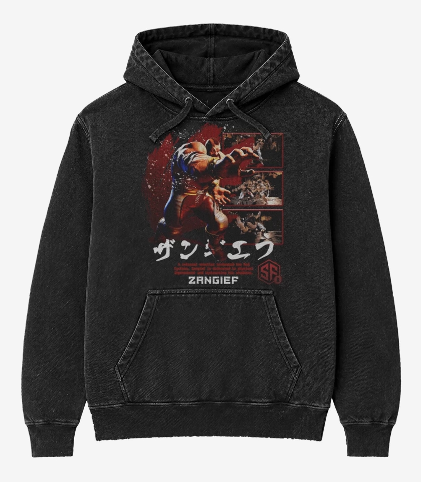 Poleron Canguro Acid Wash Negro de SF6 Zanfief