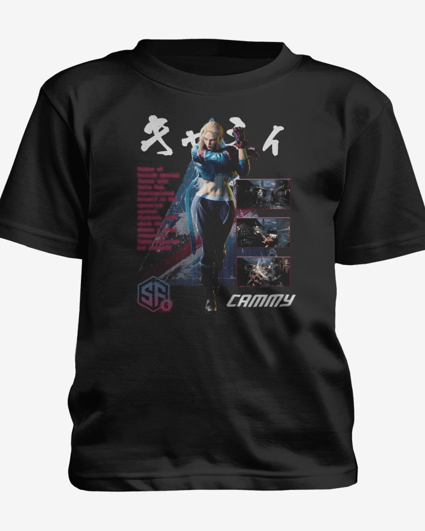 Polera de niño Negro de SF6 Cammy