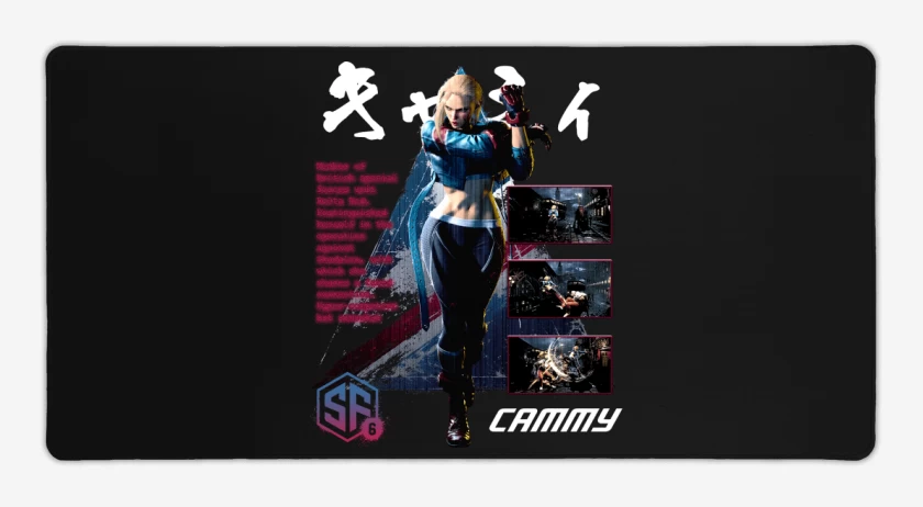 Mouse pad Gamer Negro de SF6 Cammy