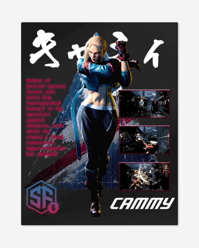 Print metalico Negro de SF6 Cammy