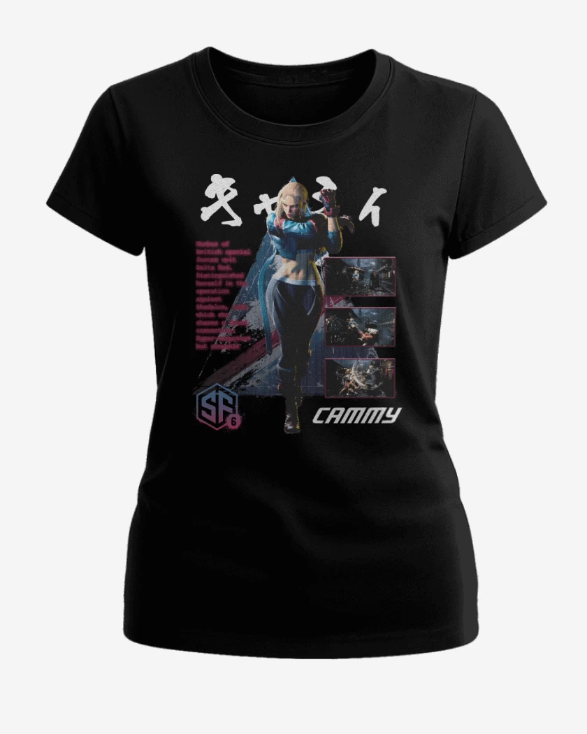 Polera de Mujer Negro de SF6 Cammy