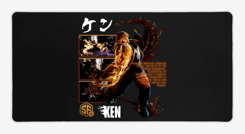 Mouse pad Gamer Negro de SF6 Ken