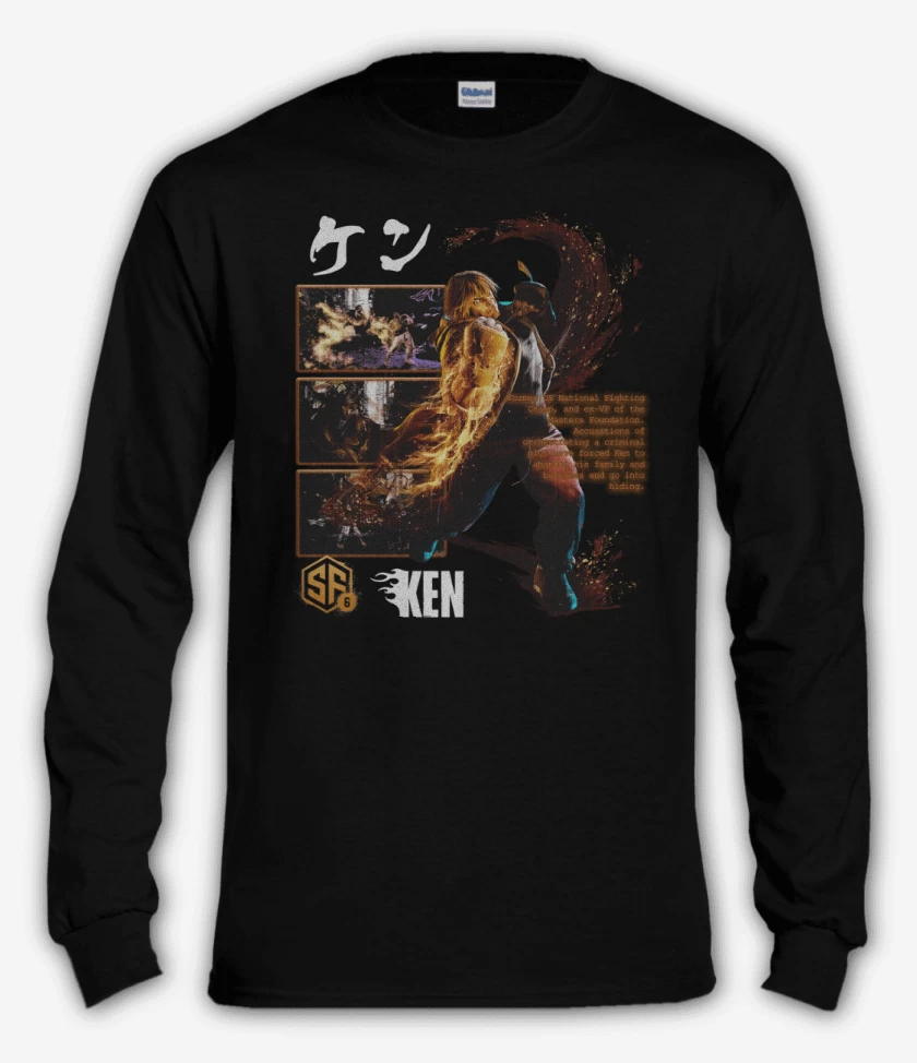 Polera manga larga Negro de SF6 Ken