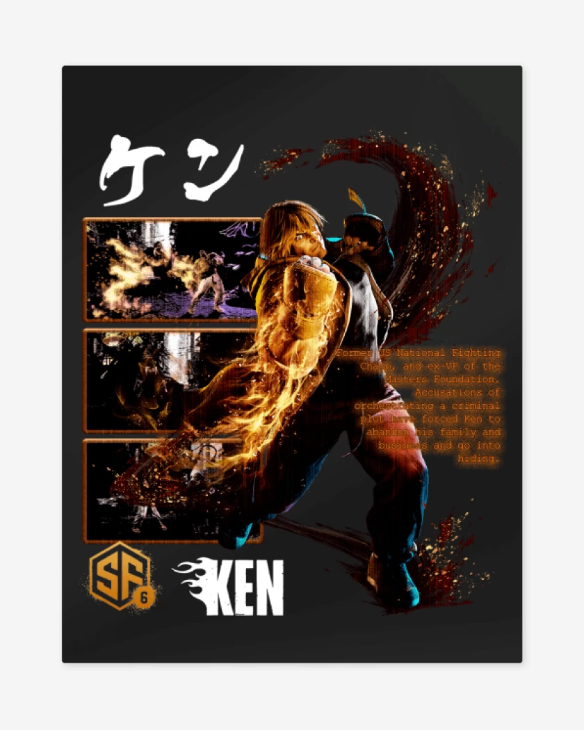 Print metalico Negro de SF6 Ken