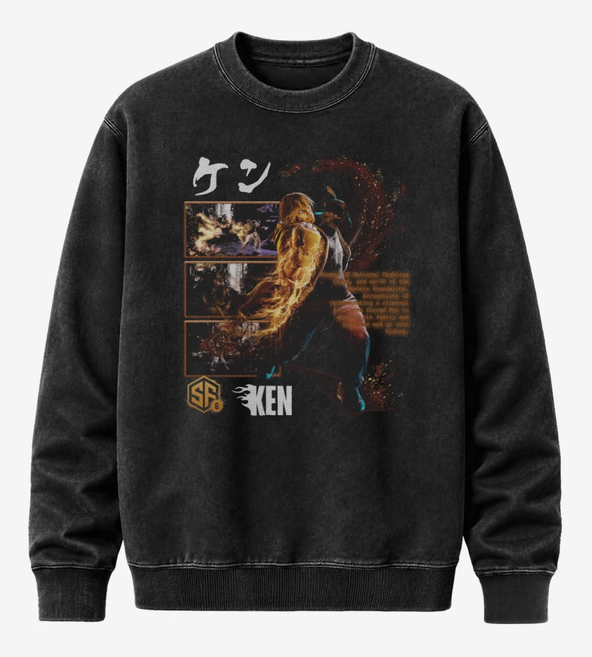 Poleron Polo Acid Wash Negro de SF6 Ken