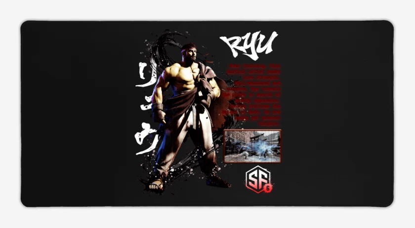 Mouse pad Gamer Negro de SF6 Ryu
