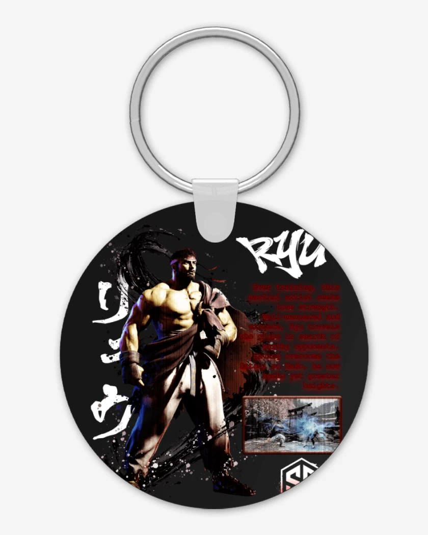 Llavero Negro de SF6 Ryu