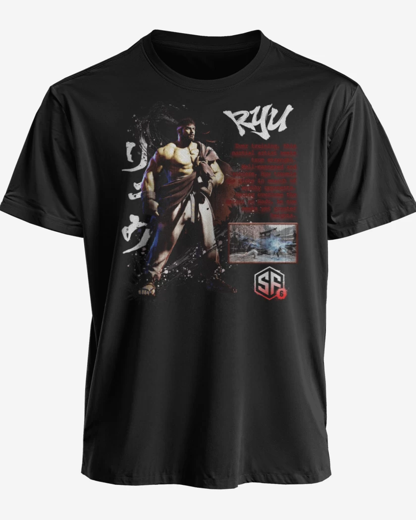 Polera premium Negro de SF6 Ryu