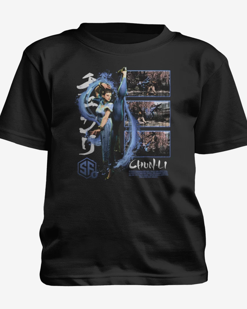 Polera de niño Negro de SF6 Chun Li