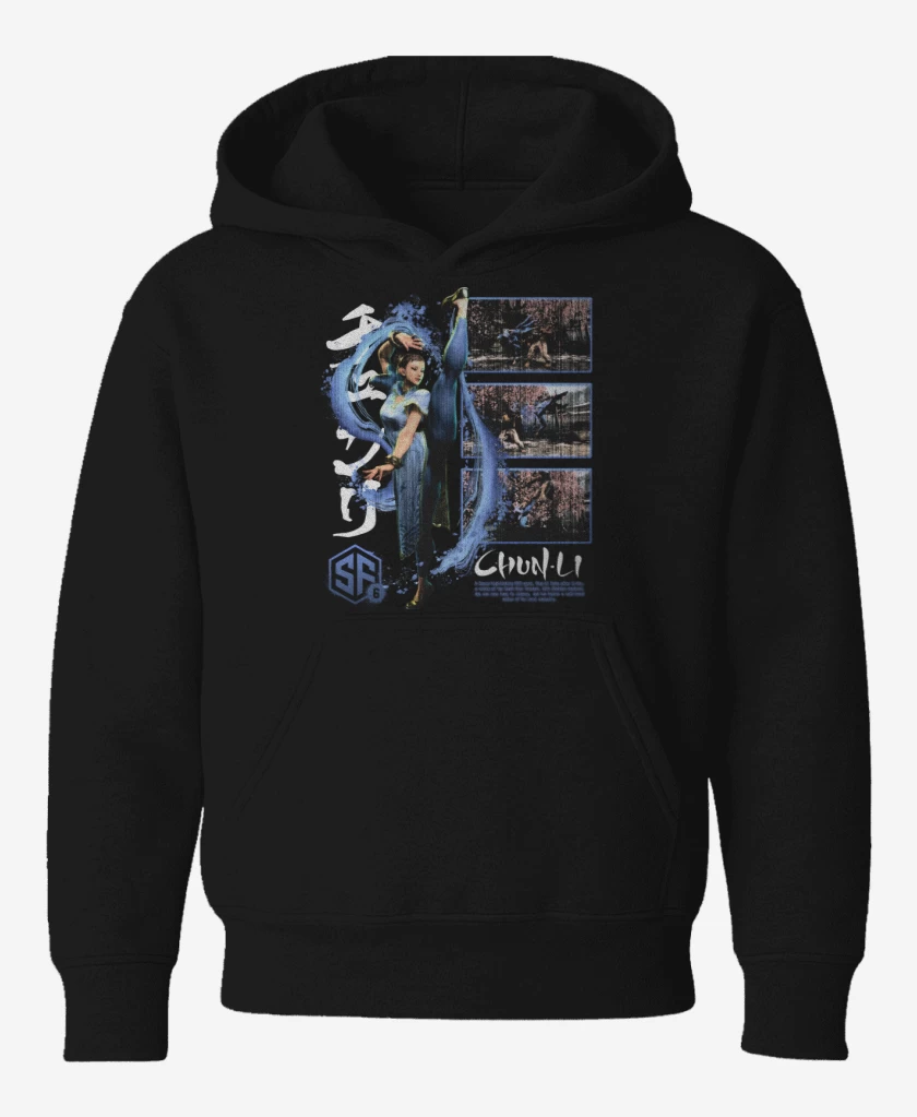 Poleron de niño Negro de SF6 Chun Li