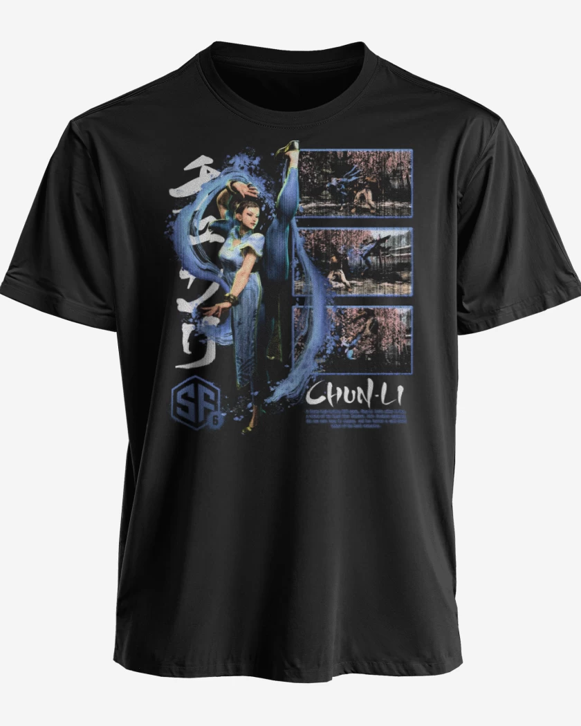 Polera premium Negro de SF6 Chun Li