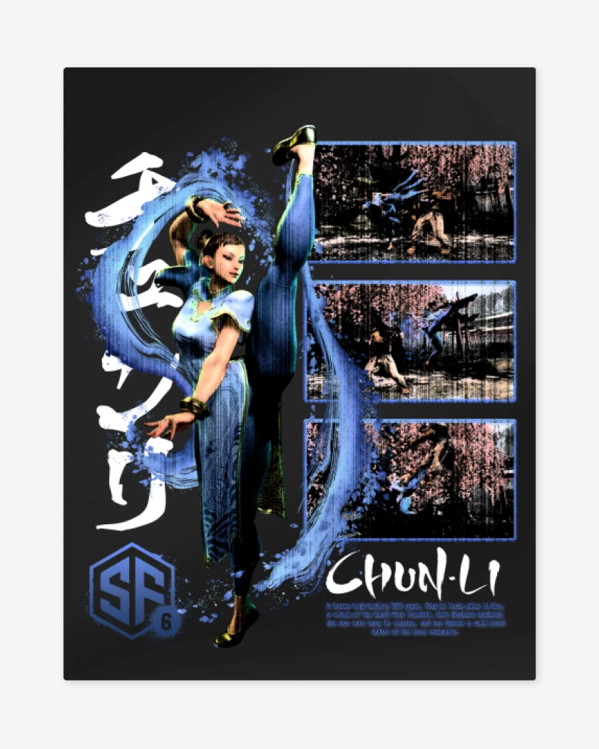 Print metalico Negro de SF6 Chun Li