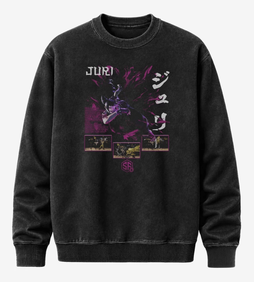 Poleron Polo Acid Wash Negro de SF6 Juri