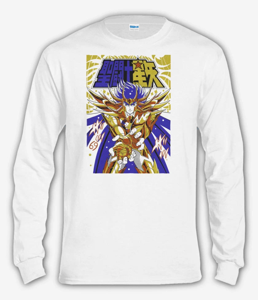 Polera manga larga Blanco de Máscara de Muerte de Cáncer B