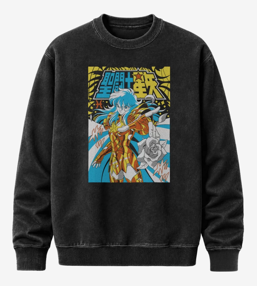 Poleron Polo Acid Wash Negro de Afrodita de Piscis N