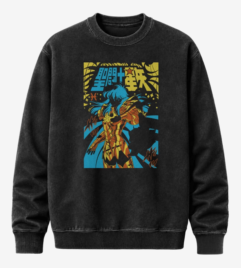 Poleron Polo Acid Wash Negro de Afrodita de Piscis B