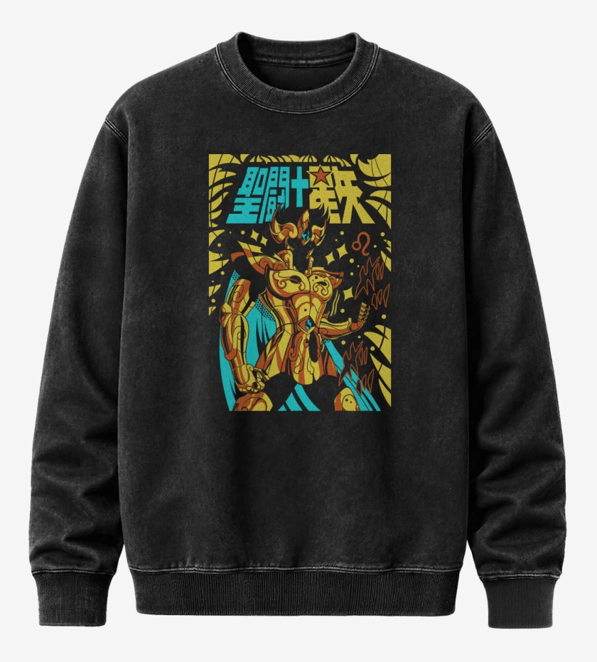 Poleron Polo Acid Wash Negro de Aioria de Leo B