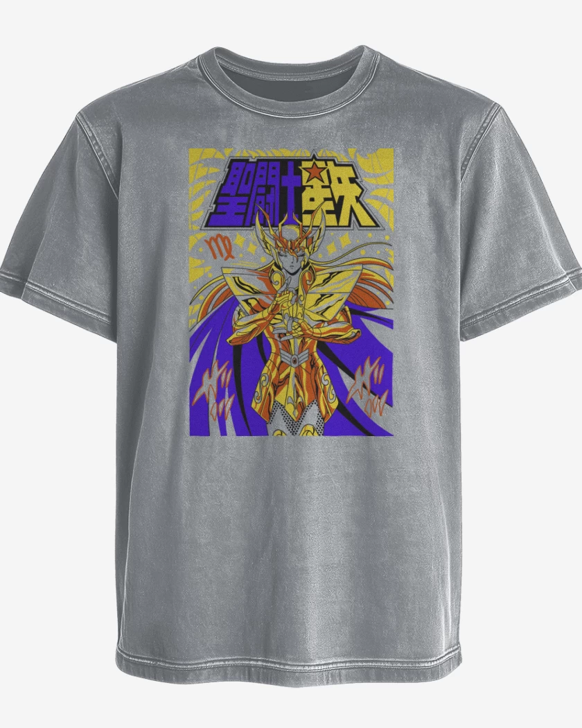 Polera desgastada Gris Melange de Shaka de Virgo B