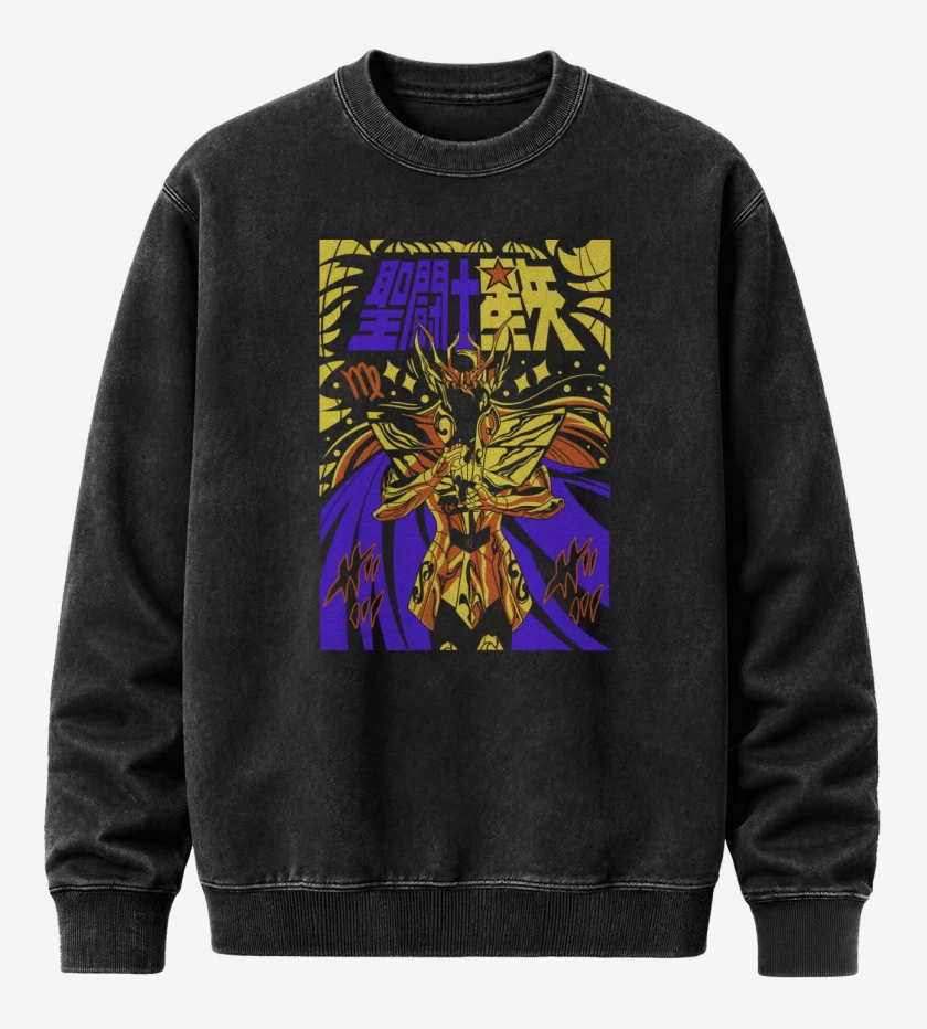 Poleron Polo Acid Wash Negro de Shaka de Virgo B