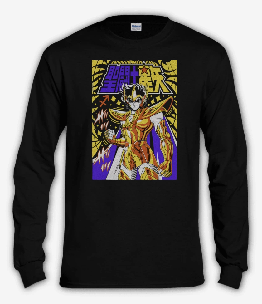 Polera manga larga Negro de Aioros de Sagitario N