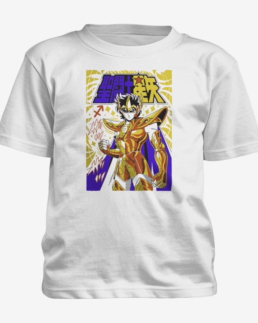 Polera de niño Blanco de Aioros de Sagitario B