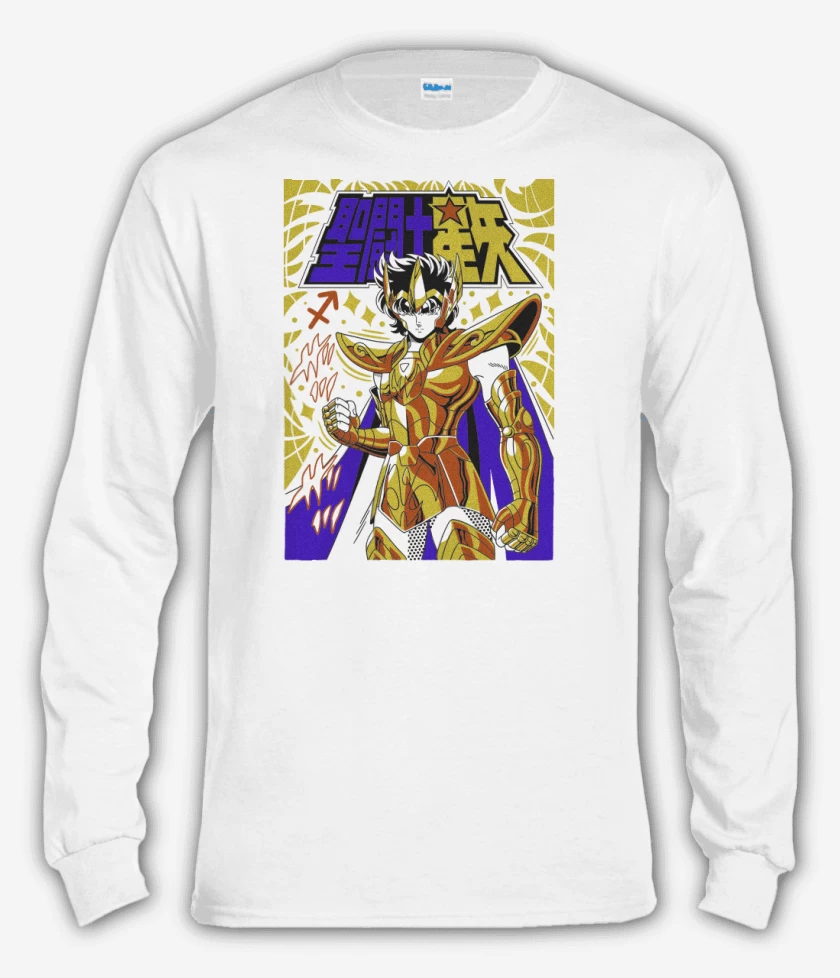 Polera manga larga Blanco de Aioros de Sagitario B