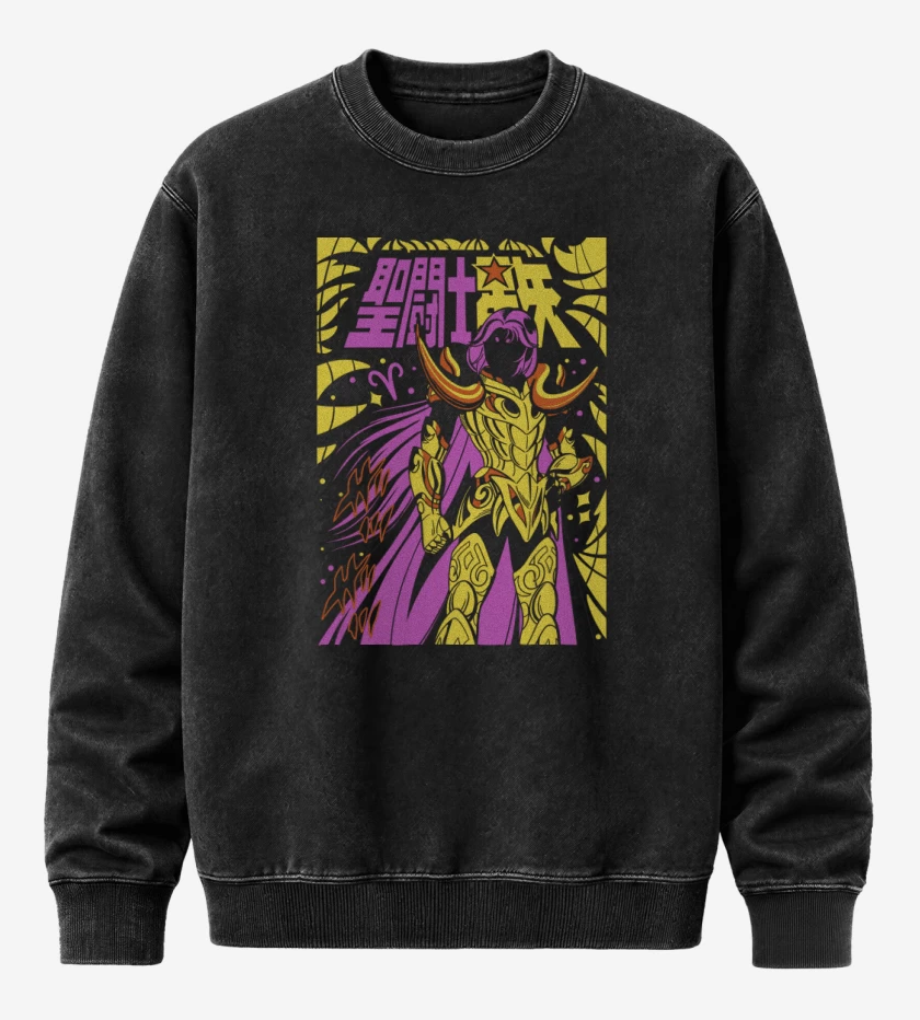 Poleron Polo Acid Wash Negro de Mu de Aries B