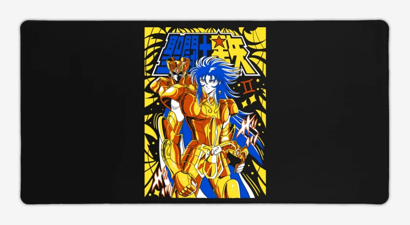 Mouse pad Gamer Negro de Saga de Géminis N