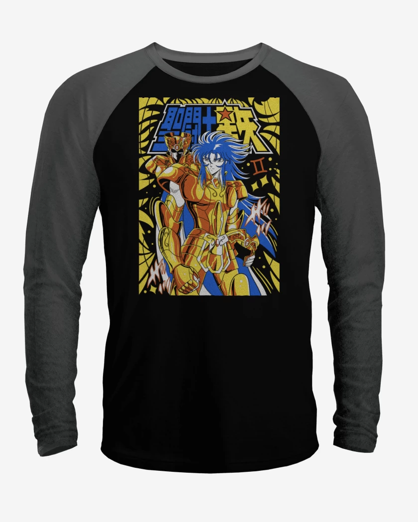 Polera Raglan Negro / Negro Heather de Saga de Géminis N