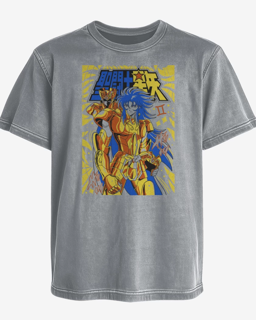 Polera desgastada Gris Melange de Saga de Géminis B