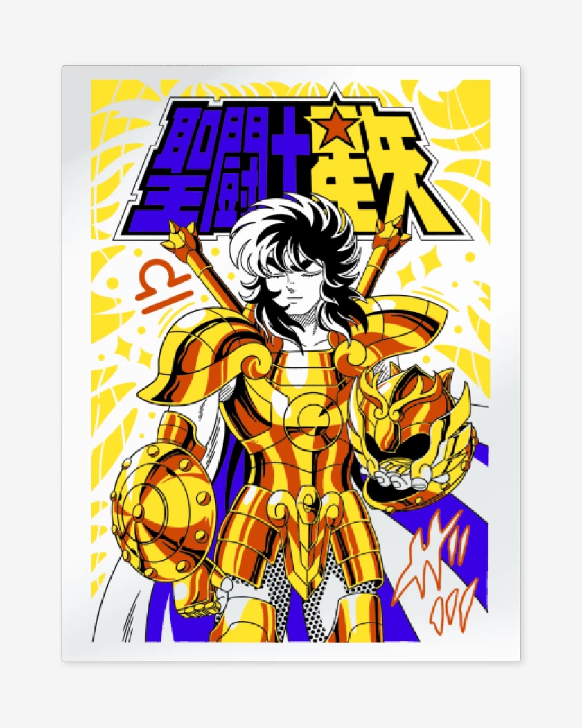 Print metalico Blanco de Dohko de Libra B