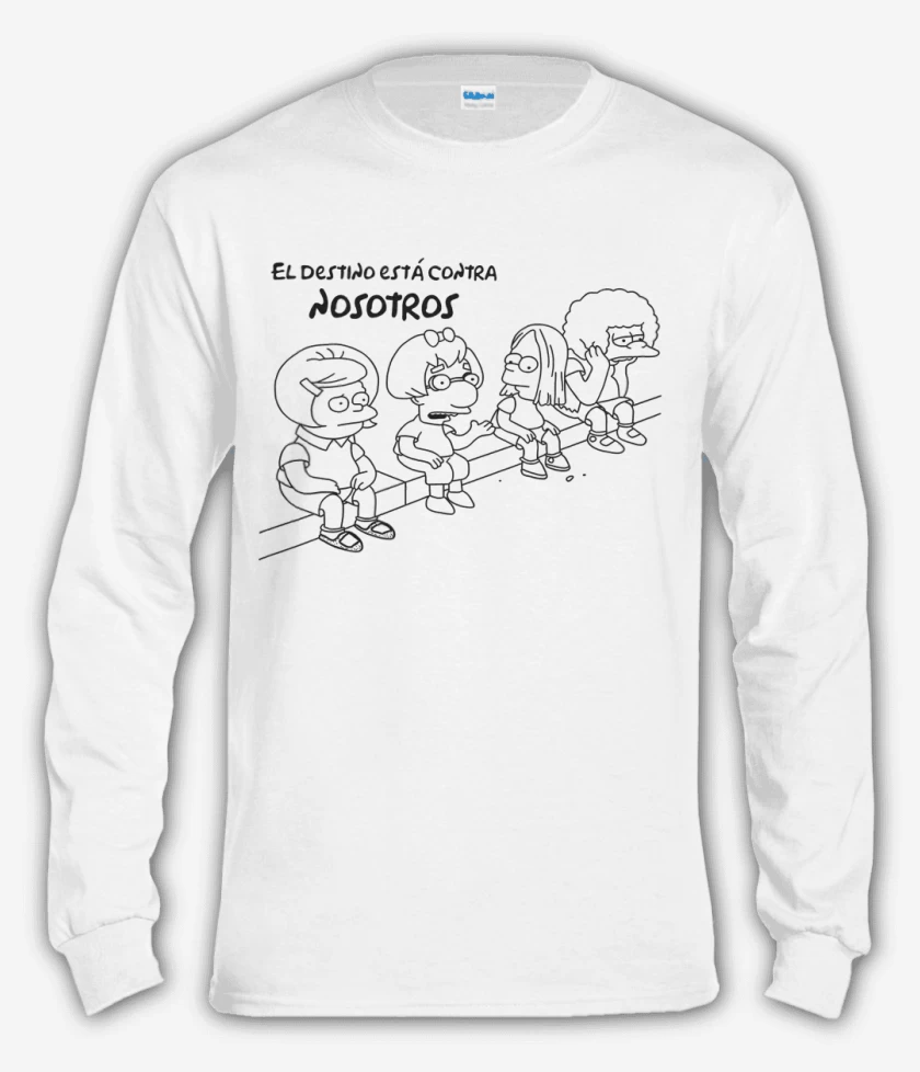 Polera manga larga Blanco de El destino está contra nosotros