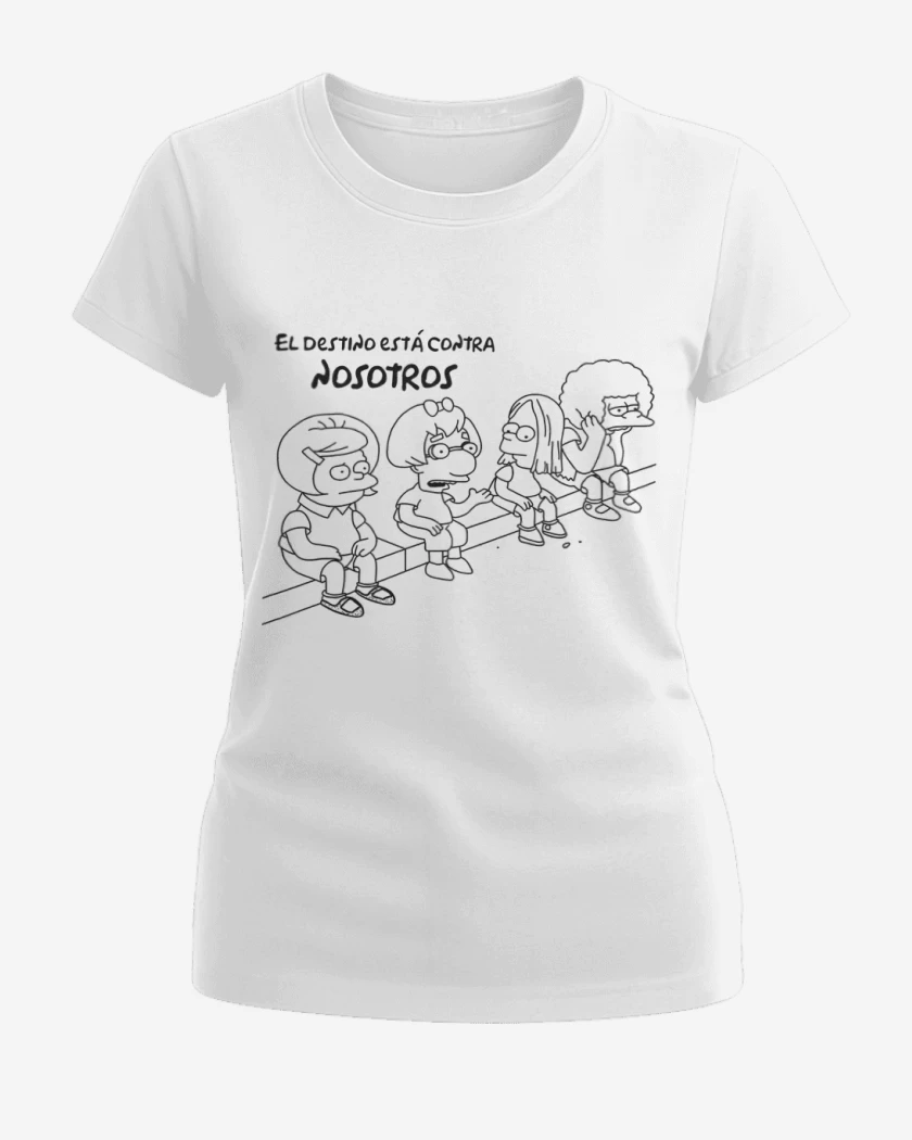 Polera de Mujer Blanco de El destino está contra nosotros
