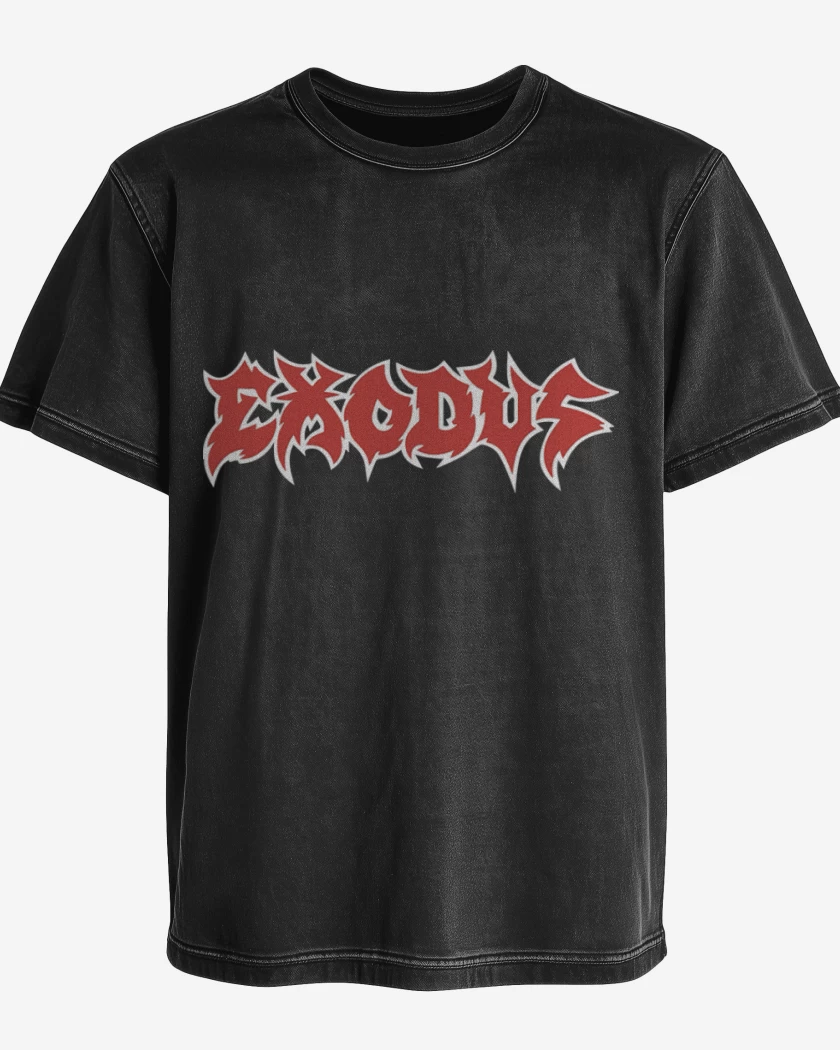 Polera desgastada Negro de Exodus