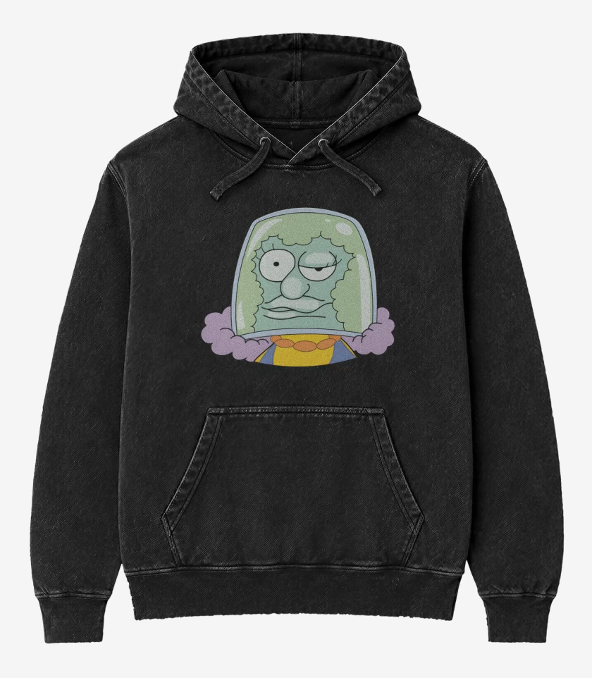 Poleron Canguro Acid Wash Negro de Tía Selma