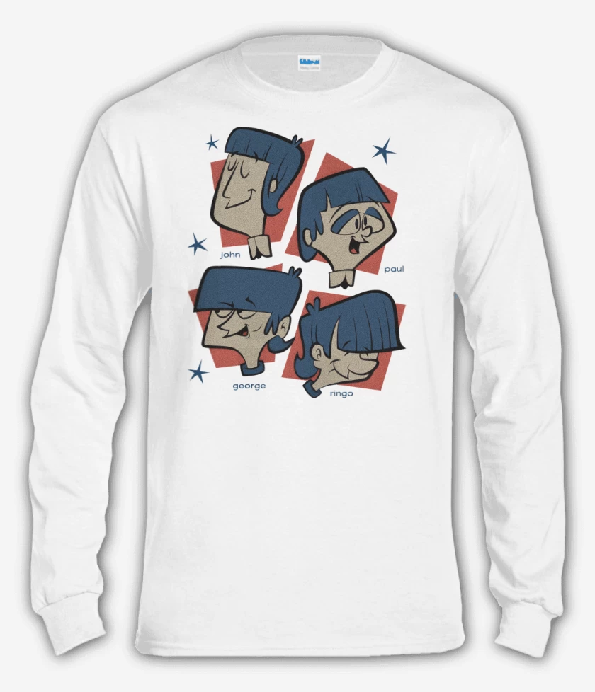 Polera manga larga Blanco de The Beatlestoon