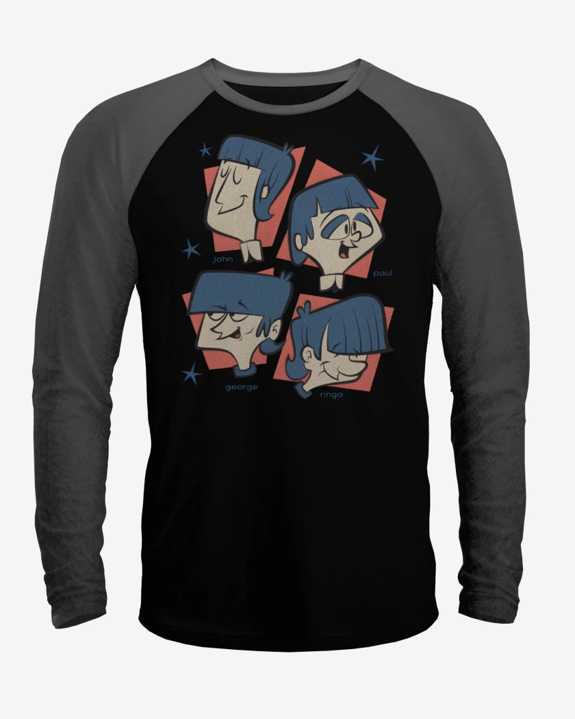 Polera Raglan Negro / Negro Heather de The Beatlestoon