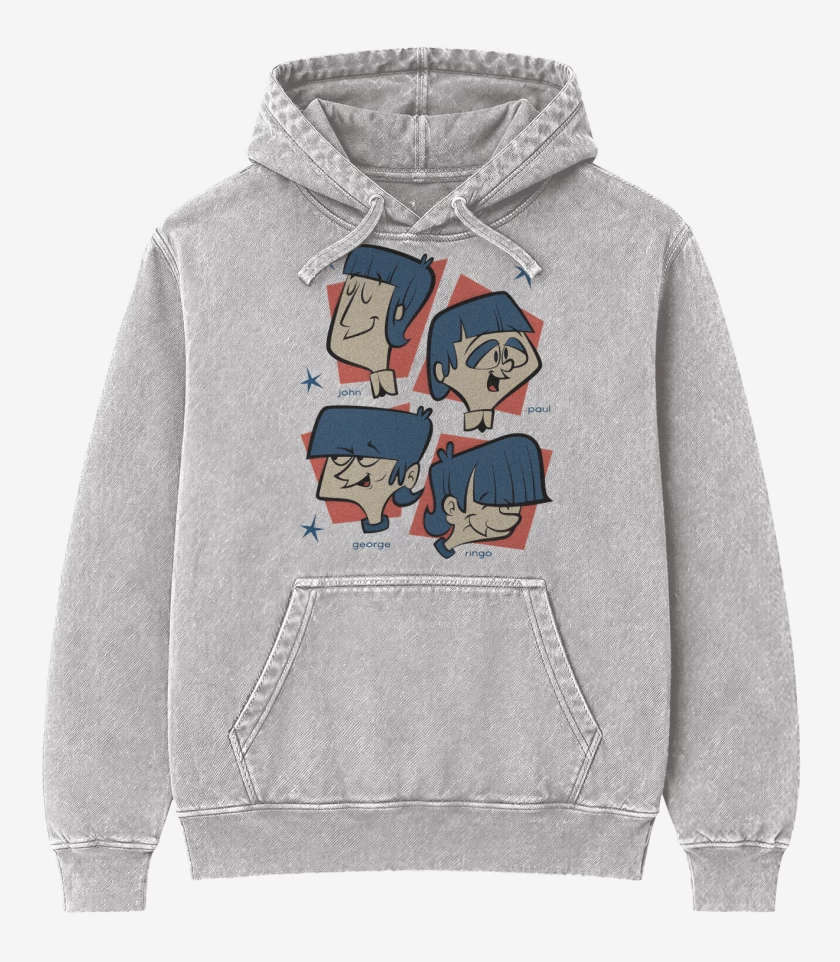 Poleron Canguro Acid Wash Gris Melange de The Beatlestoon