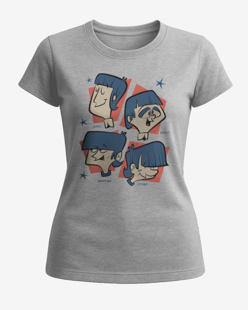 Polera de Mujer Gris Melange de The Beatlestoon
