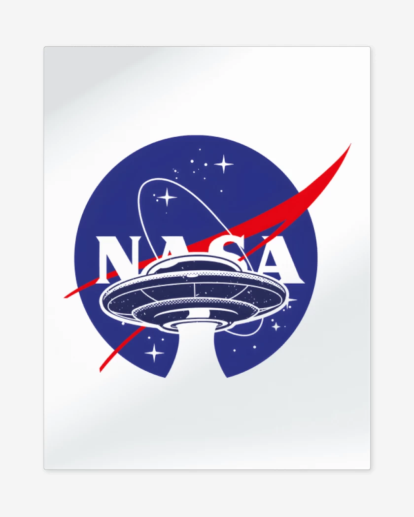 Print metalico Blanco de Platillo de la Nasa