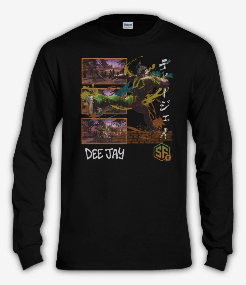Polera manga larga Negro de SF6 Dee Jay 