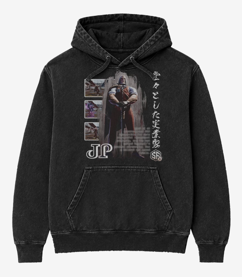 Poleron Canguro Acid Wash Negro de SF6 JP